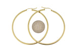 Lataa kuva Galleria-katseluun, 14K Yellow Gold 50mm Square Tube Round Hollow Hoop Earrings

