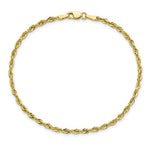 画像をギャラリービューアに読み込む, 10k Yellow Gold 2.25mm Diamond Cut Rope Bracelet Anklet Choker Necklace Pendant Chain
