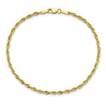 Afbeelding in Gallery-weergave laden, 10k Yellow Gold 2.25mm Diamond Cut Rope Bracelet Anklet Choker Necklace Pendant Chain
