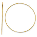 Afbeelding in Gallery-weergave laden, 14K Yellow Gold 70mm x 1.2mm Round Endless Hoop Earrings
