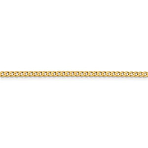 14k Yellow Gold 2.3mm Beveled Curb Link Bracelet Anklet Necklace Pendant Chain