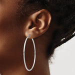 画像をギャラリービューアに読み込む, 14K White Gold 55mm x 2mm Classic Round Hoop Earrings
