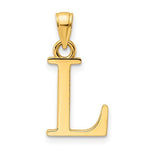 Ladda upp bild till gallerivisning, 14K Yellow Gold Uppercase Initial Letter L Block Alphabet Large Pendant Charm
