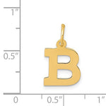 Cargar imagen en el visor de la galería, 14K Yellow Gold Uppercase Initial Letter B Block Alphabet Pendant Charm

