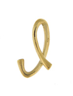 Załaduj obraz do przeglądarki galerii, 14k Yellow Gold Initial Letter L Cursive Chain Slide Pendant Charm
