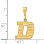 Carica l&#39;immagine nel visualizzatore di Gallery, 14K Yellow Gold Uppercase Initial Letter D Block Alphabet Pendant Charm
