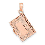 Afbeelding in Gallery-weergave laden, 14K Rose Gold Holy Bible Lord&#39;s Prayer Book 3D Pendant Charm
