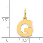 画像をギャラリービューアに読み込む, 14K Yellow Gold Uppercase Initial Letter G Block Alphabet Pendant Charm
