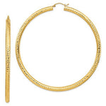 Load image into Gallery viewer, 14K Yellow Gold Diamond Cut Classic Round Hoop Earrings Extra Large Diameter 80mm x 4mm

