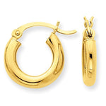 Lade das Bild in den Galerie-Viewer, 14K Yellow Gold 13mm x 3mm Classic Round Hoop Earrings
