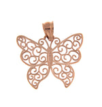 Carica l&#39;immagine nel visualizzatore di Gallery, 14k Rose Gold Butterfly Pendant Charm
