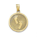 Afbeelding in Gallery-weergave laden, 14k Yellow Gold Have Faith Footprints Reversible Pendant Charm
