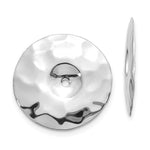Afbeelding in Gallery-weergave laden, 14K White Gold Polished Hammered Round Disc Earring Jackets
