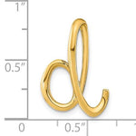 画像をギャラリービューアに読み込む, 14k Yellow Gold Initial Letter D Cursive Chain Slide Pendant Charm
