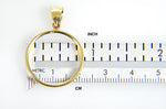 Lade das Bild in den Galerie-Viewer, 14K Yellow Gold Holds 21.5mm x 1.5mm Coins or United States US $5 Dollar Coin Holder Tab Back Frame Pendant
