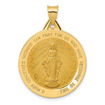Lade das Bild in den Galerie-Viewer, 14k Yellow Gold Blessed Virgin Mary Miraculous Round Pendant Charm
