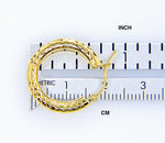 Загрузить изображение в средство просмотра галереи, 14K Yellow Gold Diamond Cut Classic Round Hoop Earrings 19mm x 3mm
