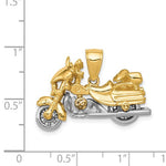 Afbeelding in Gallery-weergave laden, 14k Gold Two Tone Motorcycle 3D Moveable Pendant Charm

