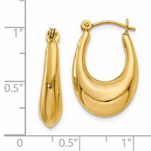 14K Yellow Gold Classic Polished Hoop Earrings