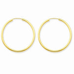 Charger l&#39;image dans la galerie, 14K Yellow Gold 30mm x 2mm Round Endless Hoop Earrings

