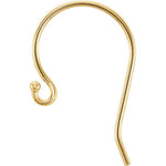 Cargar imagen en el visor de la galería, 14k Yellow or 14k White Gold or Sterling Silver French Ear Wire with Ball End for Earrings 18.5mm x 12.8mm
