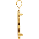 Kép betöltése a galériamegjelenítőbe: 14K Yellow Gold Holds 29mm x 2mm Coins or Mexican 1/2 oz ounce Coin Holder Tab Back Frame Pendant
