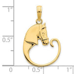 Carica l&#39;immagine nel visualizzatore di Gallery, 14K Yellow Gold Horse Head Equestrian Charm Holder Pendant
