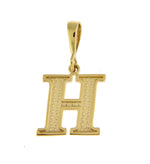 Carica l&#39;immagine nel visualizzatore di Gallery, 14K Yellow Gold Uppercase Initial Letter H Block Alphabet Pendant Charm
