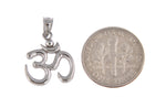 Carica l&#39;immagine nel visualizzatore di Gallery, 14k White Gold Om Symbol Open Back Pendant Charm
