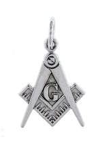 Indlæs billede til gallerivisning 14k White Gold Masonic Pendant Charm
