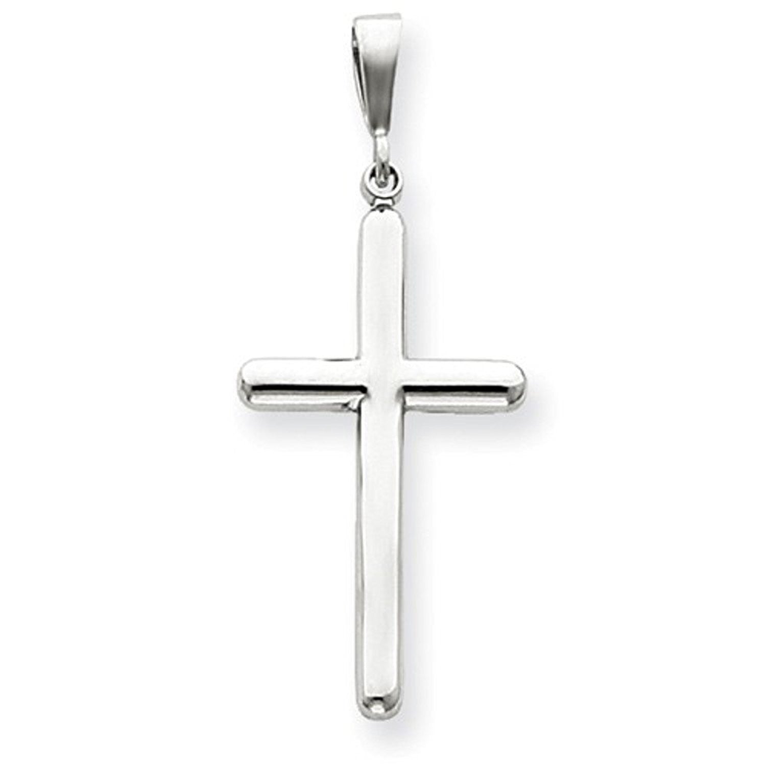 14k White Gold Cross Pendant Charm