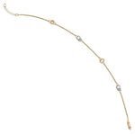 將圖片載入圖庫檢視器 14k Gold Two Tone Round Anklet 10 Inches plus Extender
