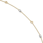 Kép betöltése a galériamegjelenítőbe: 14k Gold Two Tone Round Anklet 10 Inches plus Extender
