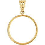 Afbeelding in Gallery-weergave laden, 14K Yellow Gold Holds 21.5mm x 1.5mm Coins or United States US $5 Dollar Coin Holder Tab Back Frame Pendant
