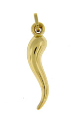 Kép betöltése a galériamegjelenítőbe: 14k Yellow Gold Italian Horn Lucky 3D Pendant Charm
