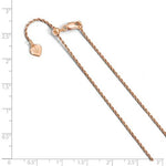 Afbeelding in Gallery-weergave laden, Sterling Silver Rose Gold Plated 1.2mm Rope Necklace Pendant Chain Adjustable
