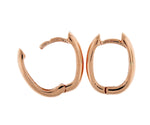 Indlæs billede til gallerivisning 14k Rose Gold Classic Polished Hinged Hoop Huggie Earrings
