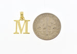 Indlæs billede til gallerivisning 14K Yellow Gold Uppercase Initial Letter M Block Alphabet Pendant Charm
