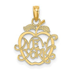 이미지를 갤러리 뷰어에 로드 , 14K Yellow Gold New York City NYC Big Apple Pendant Charm
