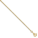 將圖片載入圖庫檢視器 14k Yellow Gold 1mm Singapore Twisted Bracelet Anklet Necklace Choker Pendant Chain
