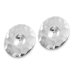Afbeelding in Gallery-weergave laden, 14K White Gold Polished Hammered Round Disc Earring Jackets
