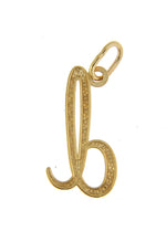 Carica l&#39;immagine nel visualizzatore di Gallery, 14K Yellow Gold Lowercase Initial Letter D Script Cursive Alphabet Pendant Charm
