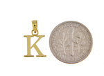 Φόρτωση εικόνας στο εργαλείο προβολής Συλλογής, 14K Yellow Gold Uppercase Initial Letter K Block Alphabet Pendant Charm
