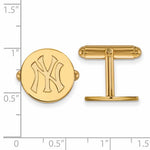 Afbeelding in Gallery-weergave laden, 14k 10k Yellow White Gold or Sterling Silver New York Yankees LogoArt Licensed Major League Baseball MLB Cuff Links
