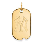 Afbeelding in Gallery-weergave laden, 14k 10k Yellow White Gold or Sterling Silver New York Yankees LogoArt Licensed Major League Baseball MLB Dog Tag Pendant Charm
