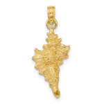 Carregar imagem no visualizador da galeria, 14k Yellow Gold Conch Shell Seashell 3D Pendant Charm
