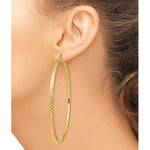 Загрузить изображение в средство просмотра галереи, 14K Yellow Gold Extra Large Diamond Cut Classic Round Hoop Earrings 79mm x 3mm
