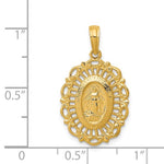 Charger l&#39;image dans la galerie, 14k Yellow Gold Blessed Virgin Mary Miraculous Medal Pendant Charm
