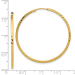 Загрузить изображение в средство просмотра галереи, 14k Yellow Gold 40mm x 1.35mm Diamond Cut Square Tube Round Endless Hoop Earrings
