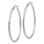 Cargar imagen en el visor de la galería, 14K White Gold 45mm x 2mm Classic Round Hoop Earrings
